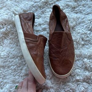 Frye Ivy Brown Leather Slip‎ Ons